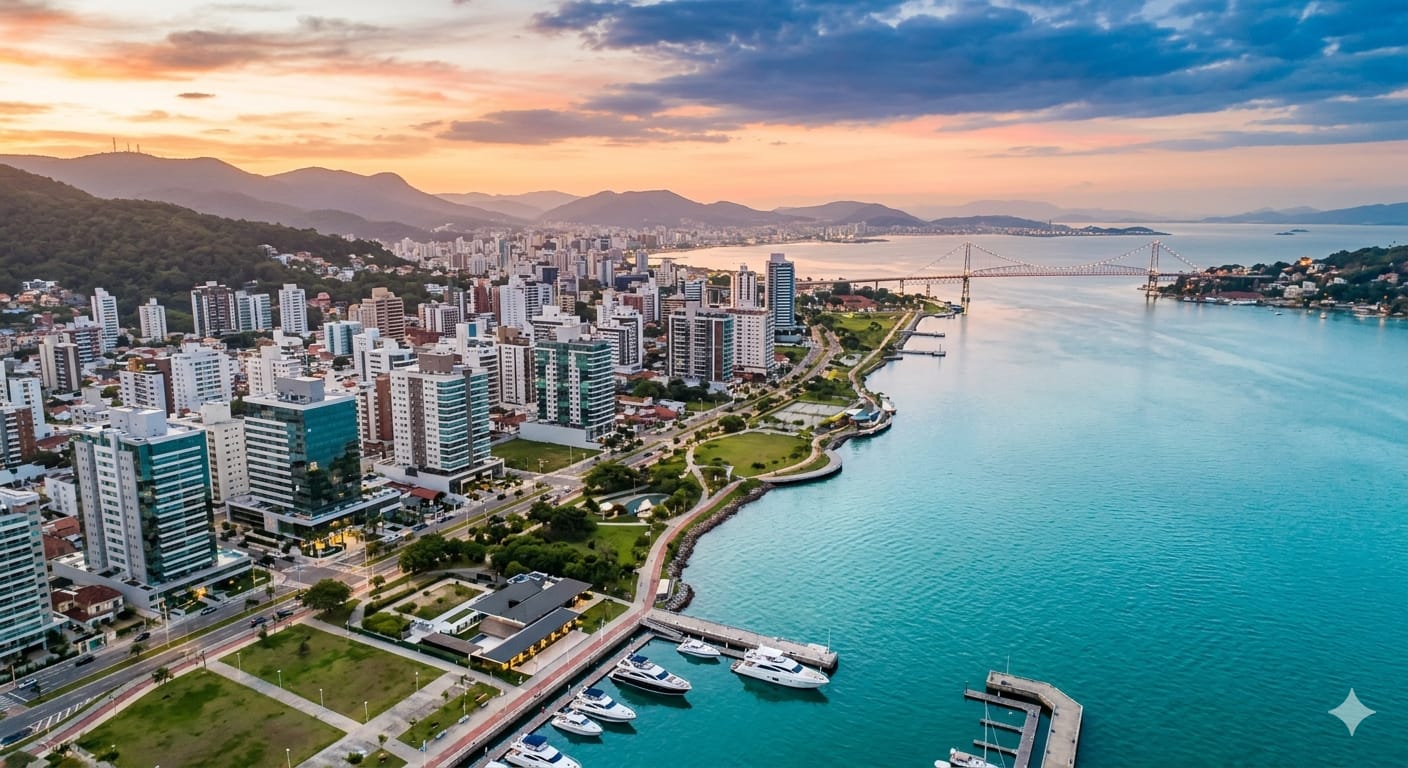Vista da Beira-Mar Norte em Florianópolis